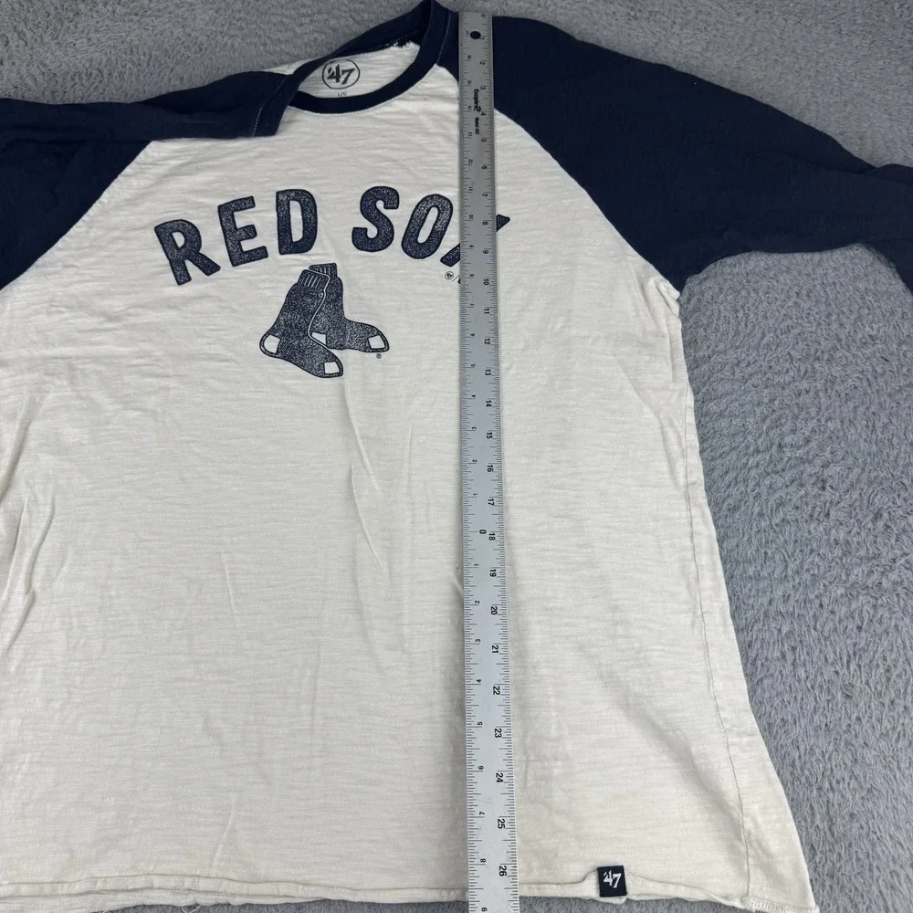 Boston Red Sox 3/4 Sleeve T-Shirt Adult Large '47 Brand Cotton Blend Mlb